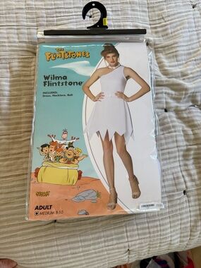 Spirit Halloween Wilma Flintstone Costume Women Medium & Wig